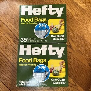Vintage- Hefty 35-Count  One Quart Bags with Ties  Opened - READ